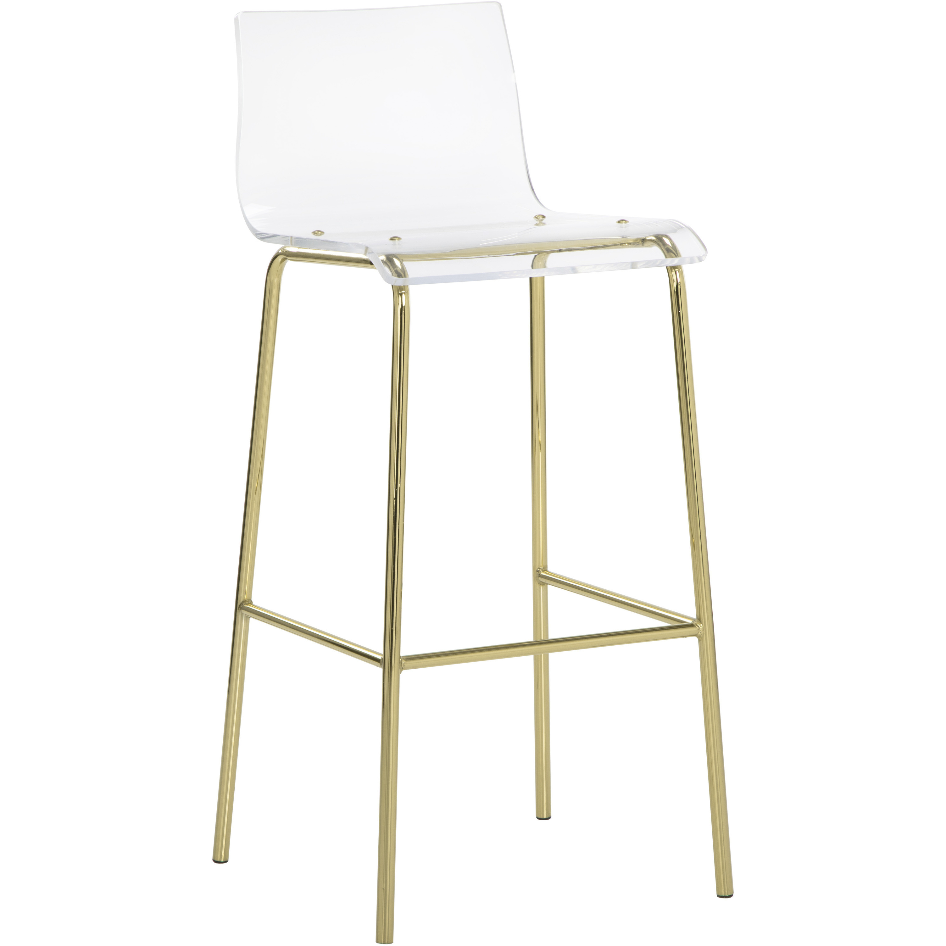 Ria 38.75 inch Clear / Gold Barstool